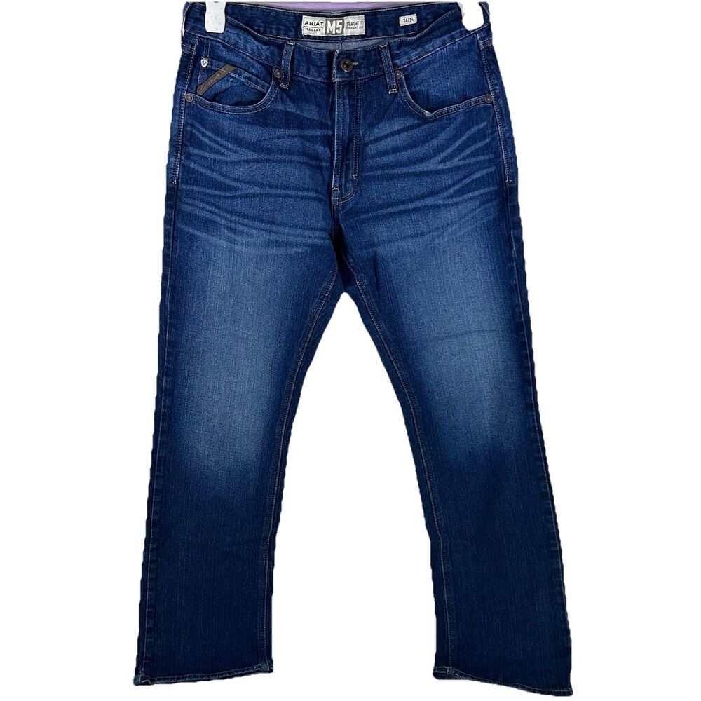 Ariat M5 Straight Fit Straight Leg Mens Jeans Blue Denim 34x34 Medium Wash